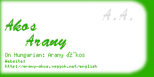 akos arany business card